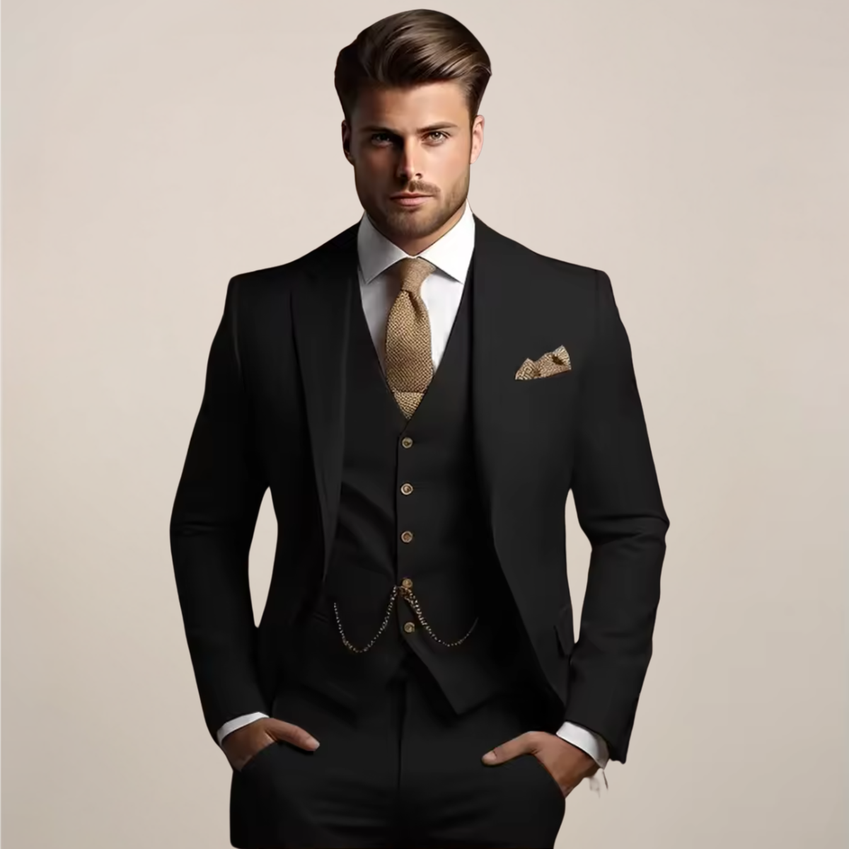 Men's Slim Fit 3-Piece Suit - Wedding Tuxedo
