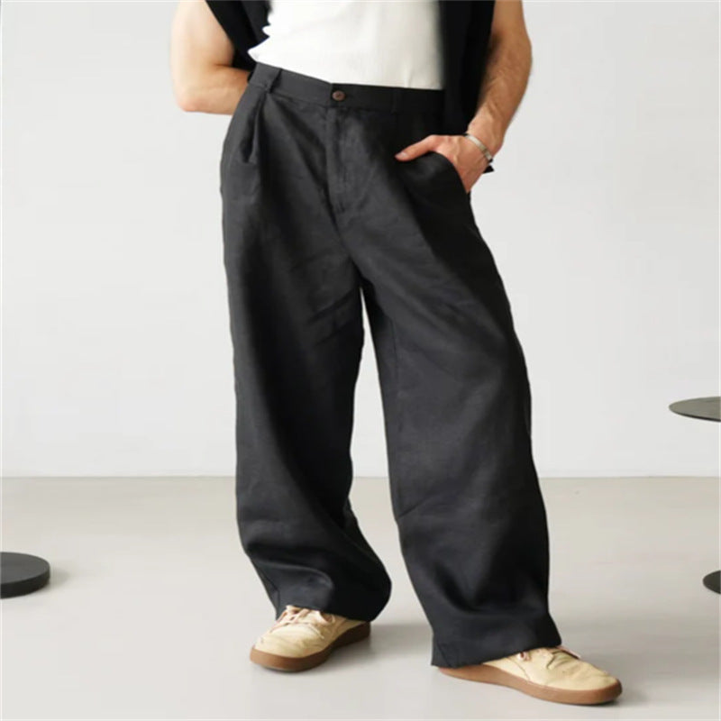 Men's Wide Leg Linen Pants
