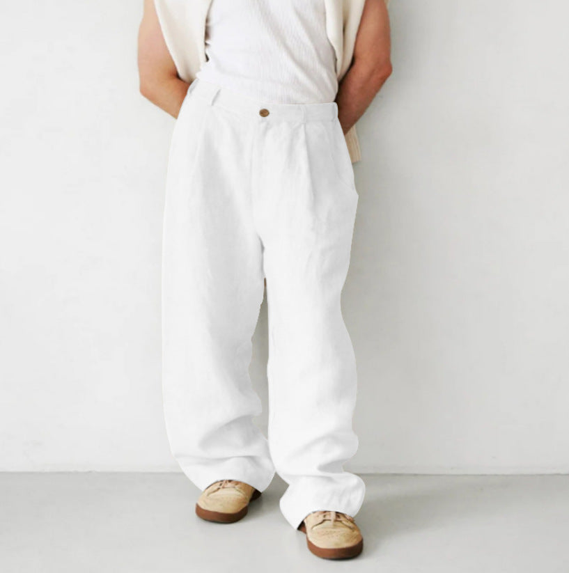 Men's Wide Leg Linen Pants