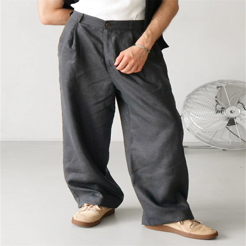 Men's Wide Leg Linen Pants
