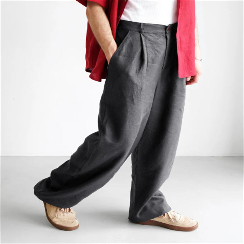 Men's Wide Leg Linen Pants