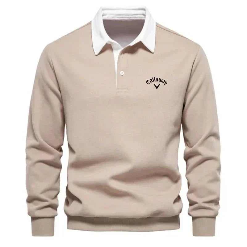 Men's Refined Contrast Polo Sweater
