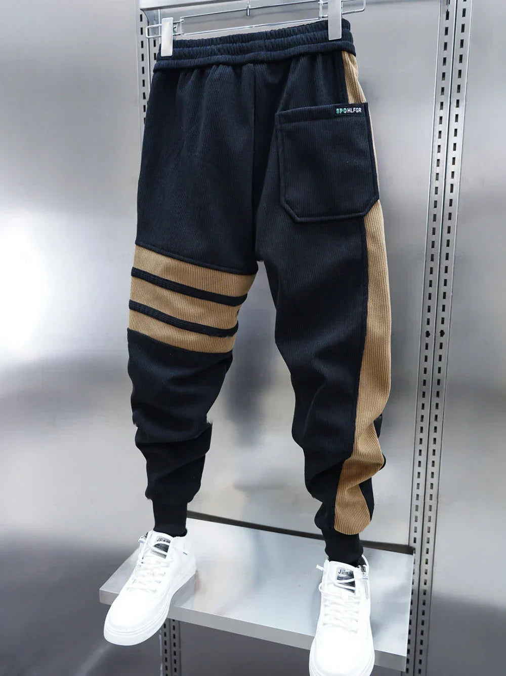 Men's Patchwork Striped Casual Pants