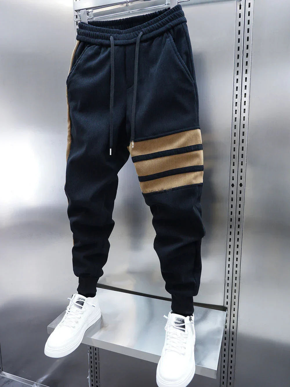 Men's Patchwork Striped Casual Pants