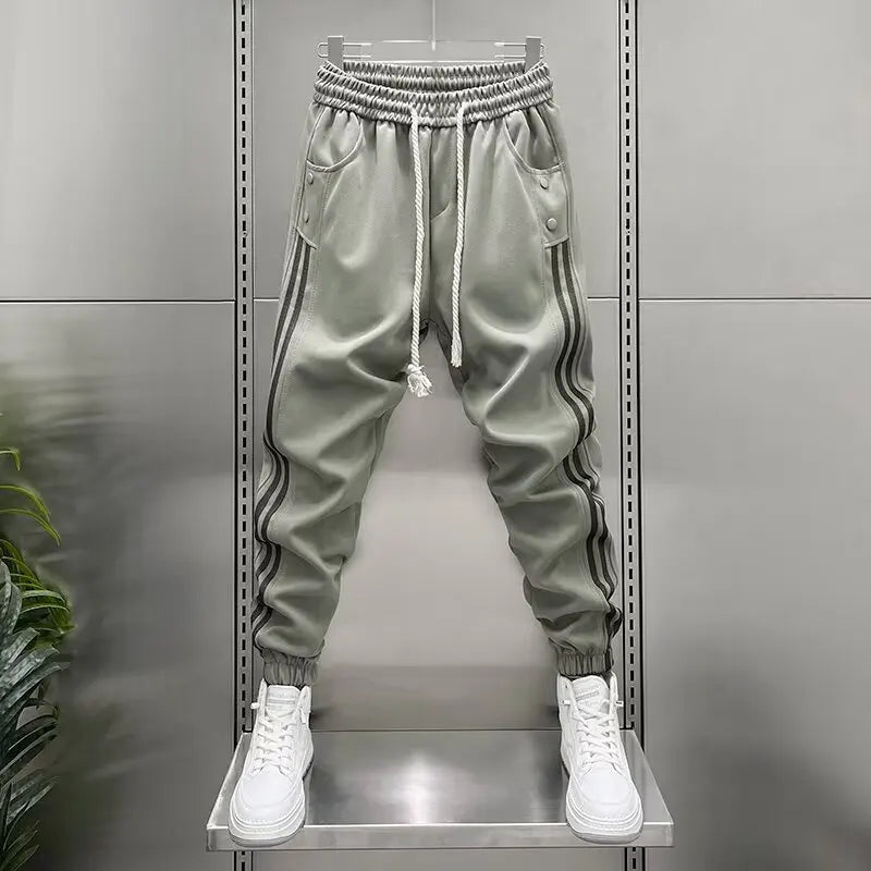 Men's Elastic Striped Joggers