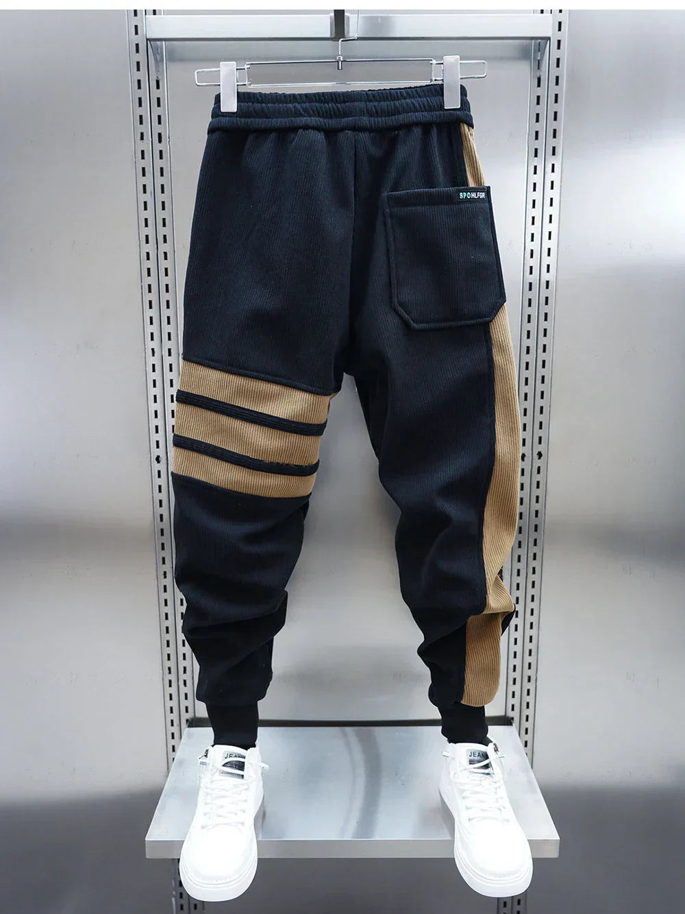 Men's Patchwork Striped Casual Pants