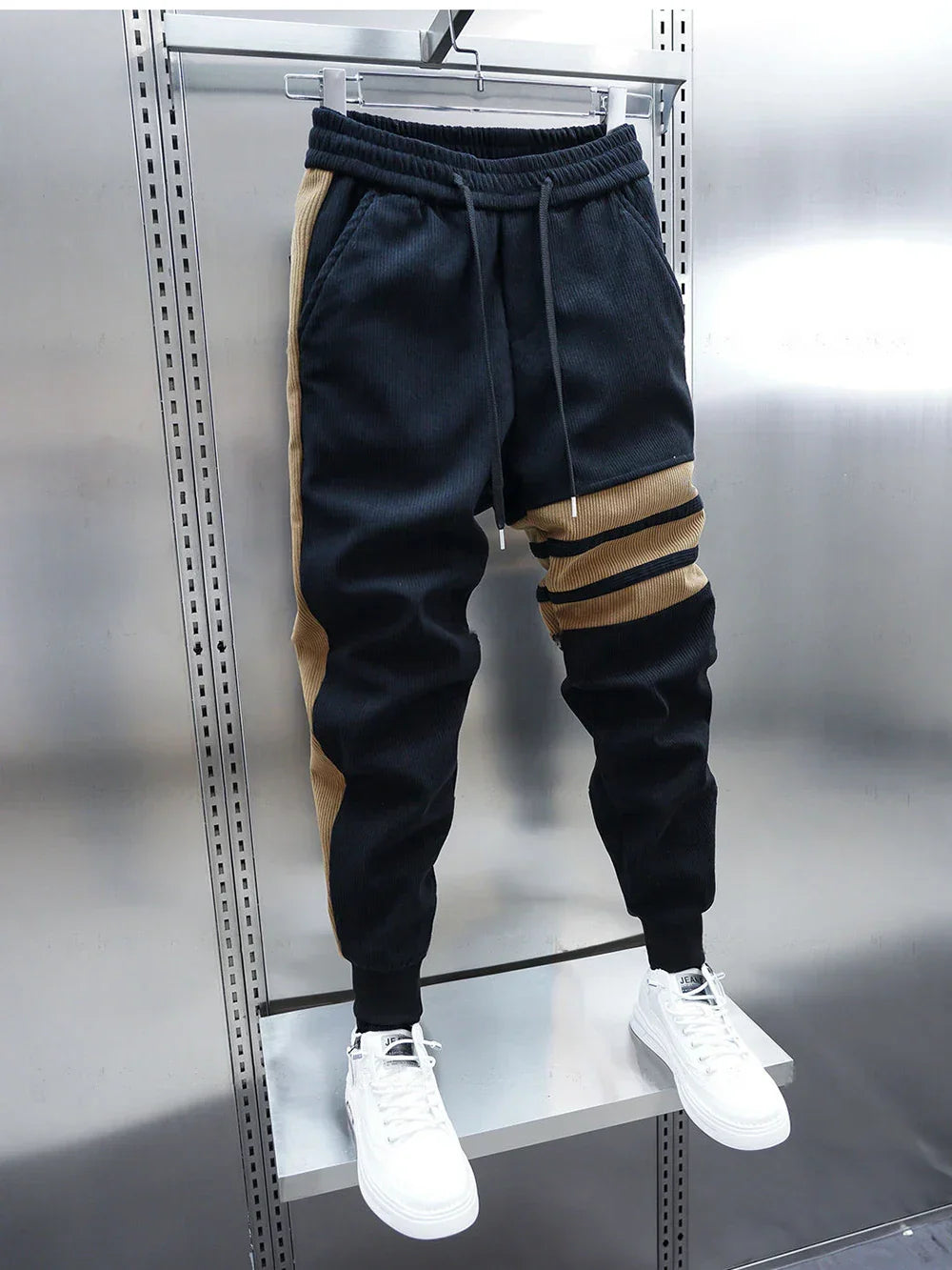 Men's Patchwork Striped Casual Pants