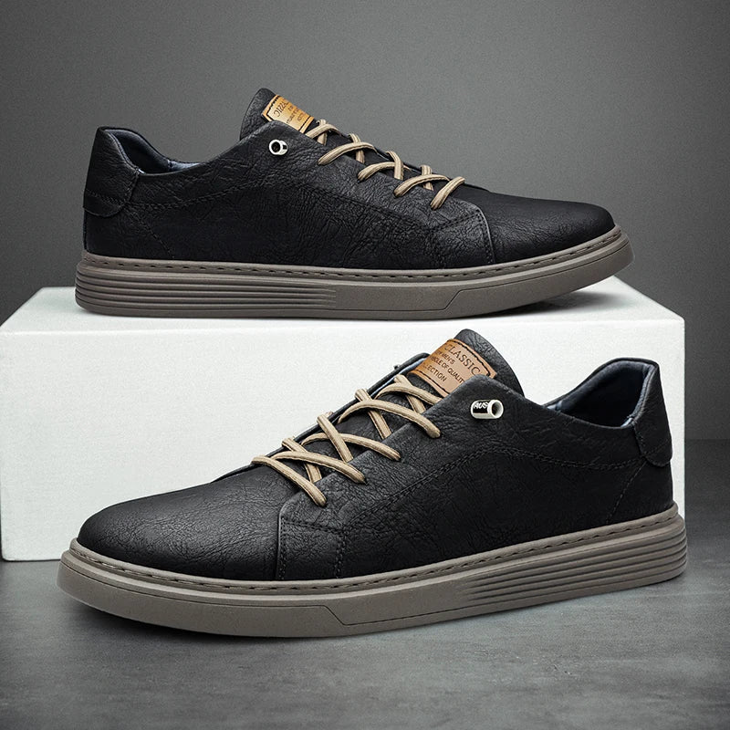 Men's Classic Comfort Faux Leather Sneakers