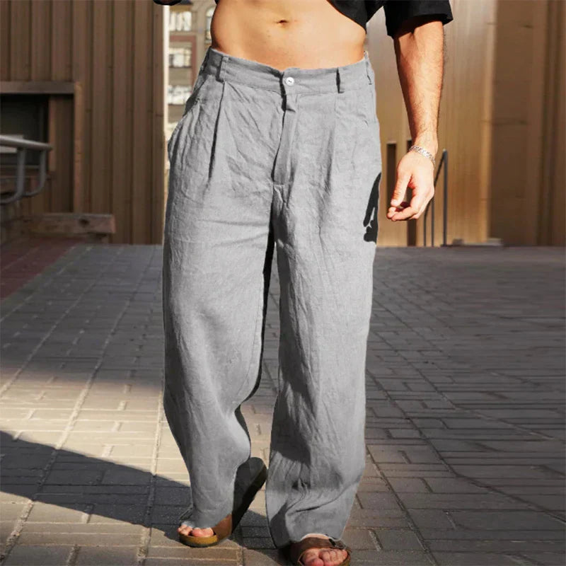Men's Wide Leg Linen Pants