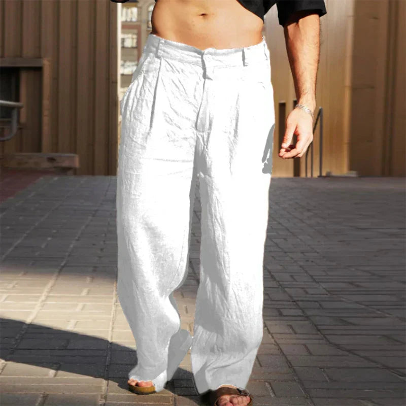 Men's Wide Leg Linen Pants
