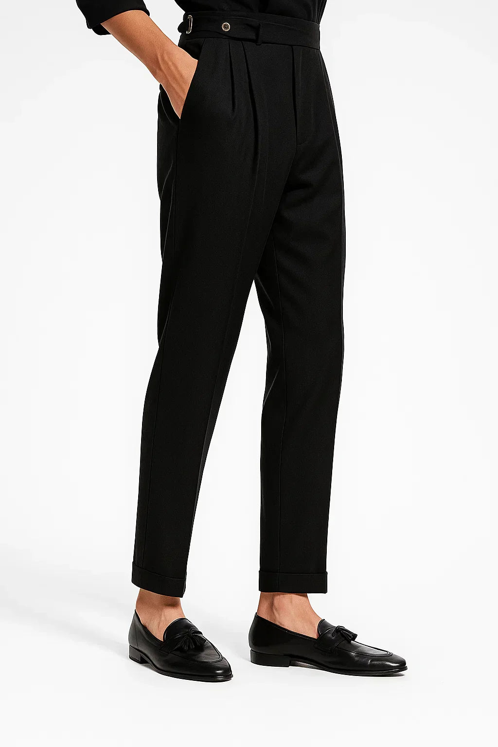Men's Trousers Modern Fit Cotton Elegant With Folds