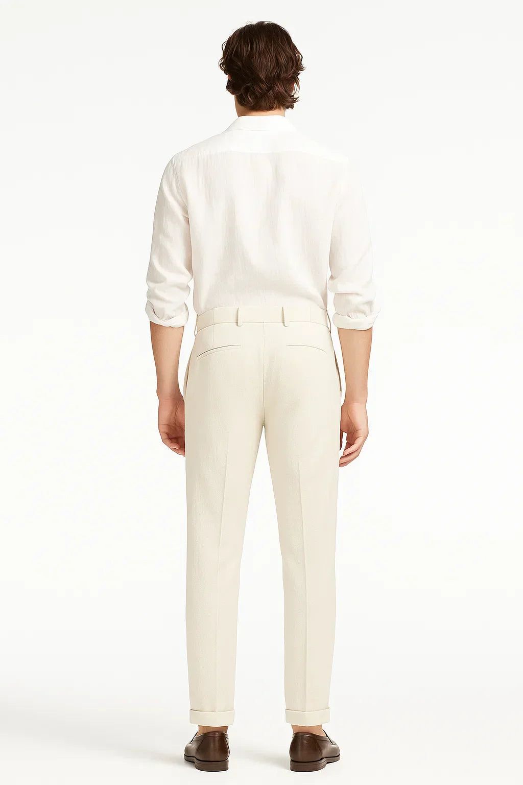 Men's Trousers Modern Fit Cotton Elegant With Folds