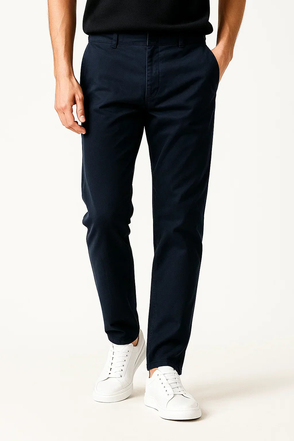 Men's Chino Pants Khaki Cotton Stretch Straight Fit
