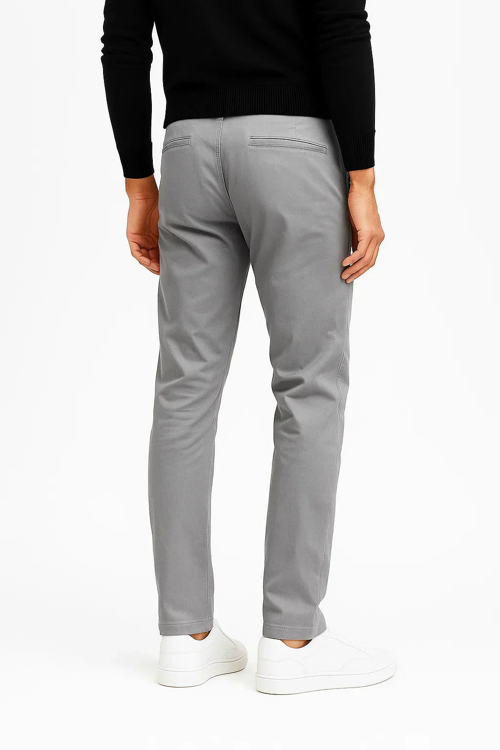 Men's Chino Pants Khaki Cotton Stretch Straight Fit