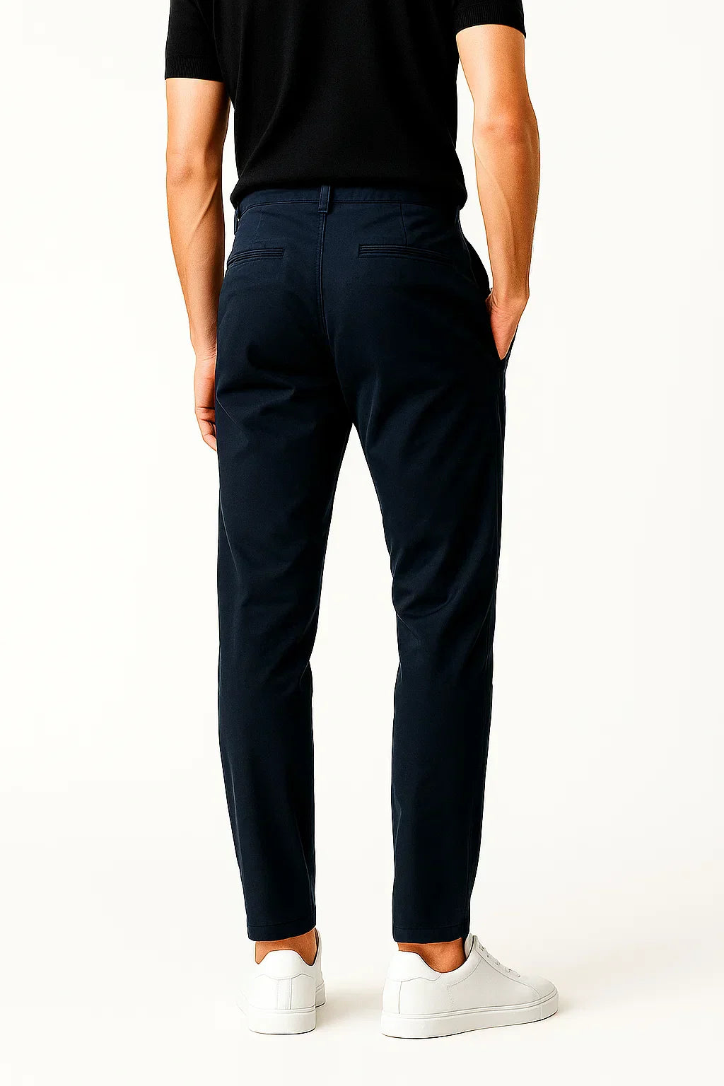 Men's Chino Pants Khaki Cotton Stretch Straight Fit