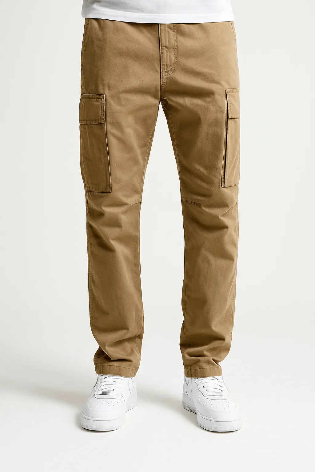 Men's Overalls Cotton Loose Fit Tactical Pants With Elastic Waist