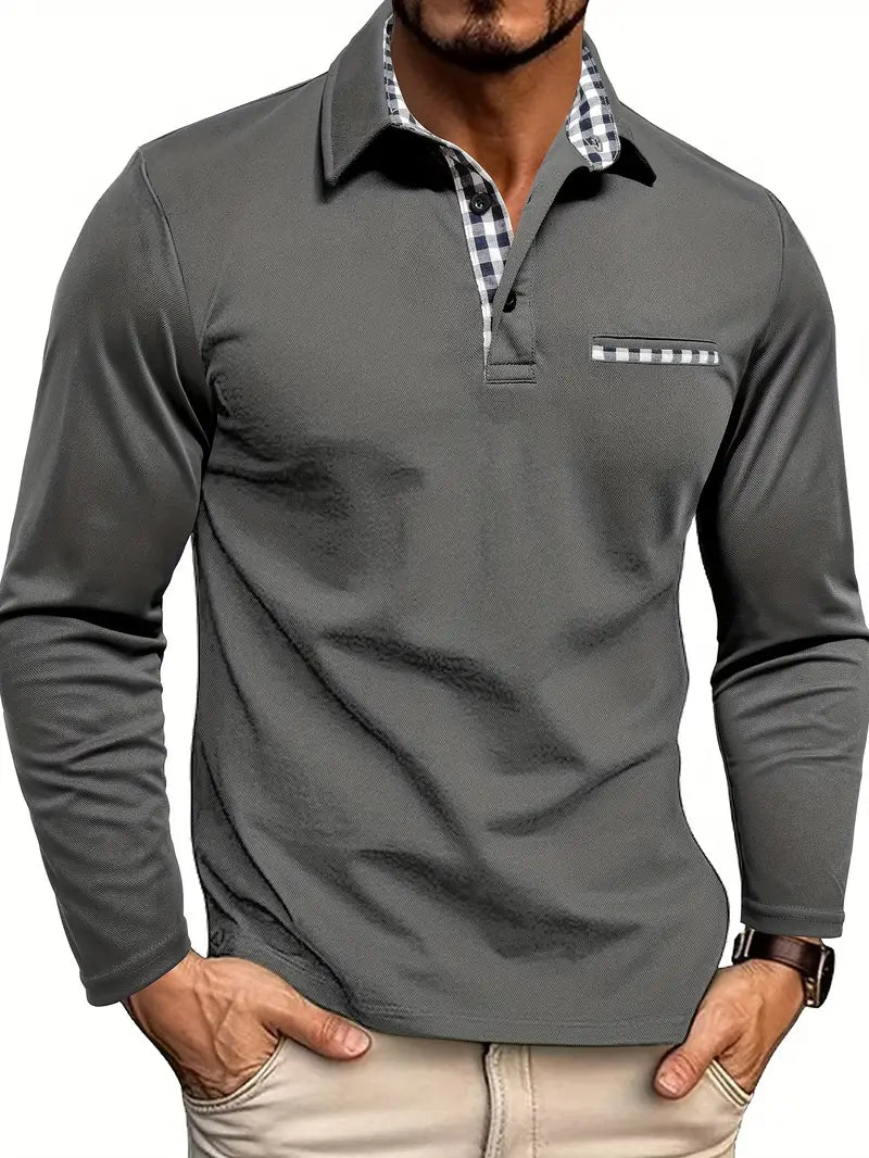 Men's Long Sleeve Summer Polo Shirt