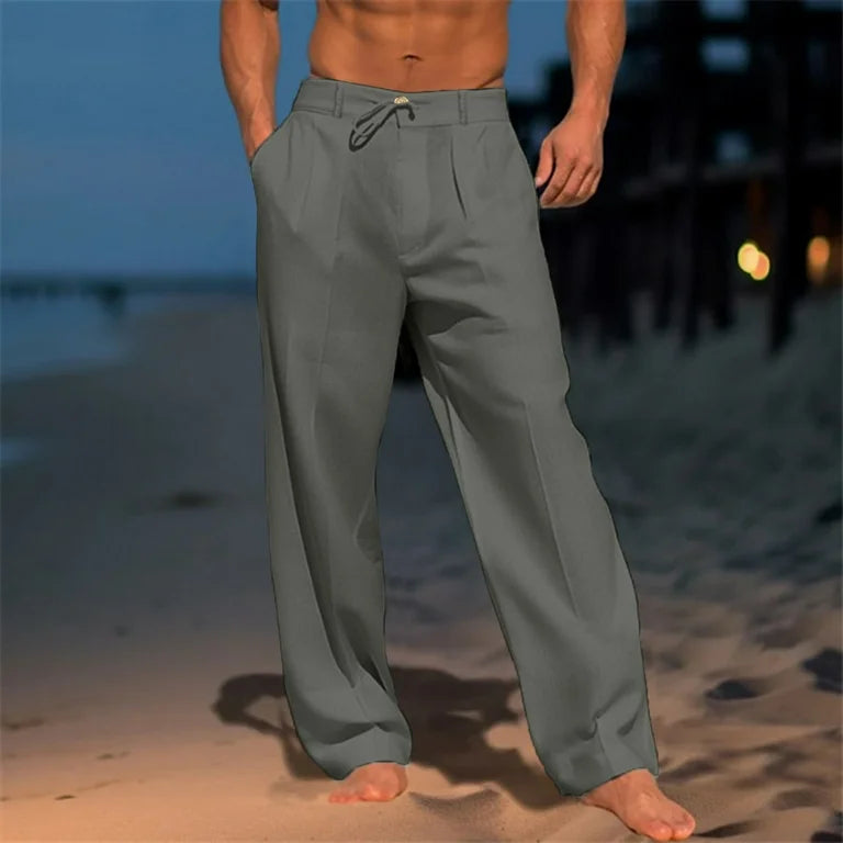Men's Solid Linen Pants